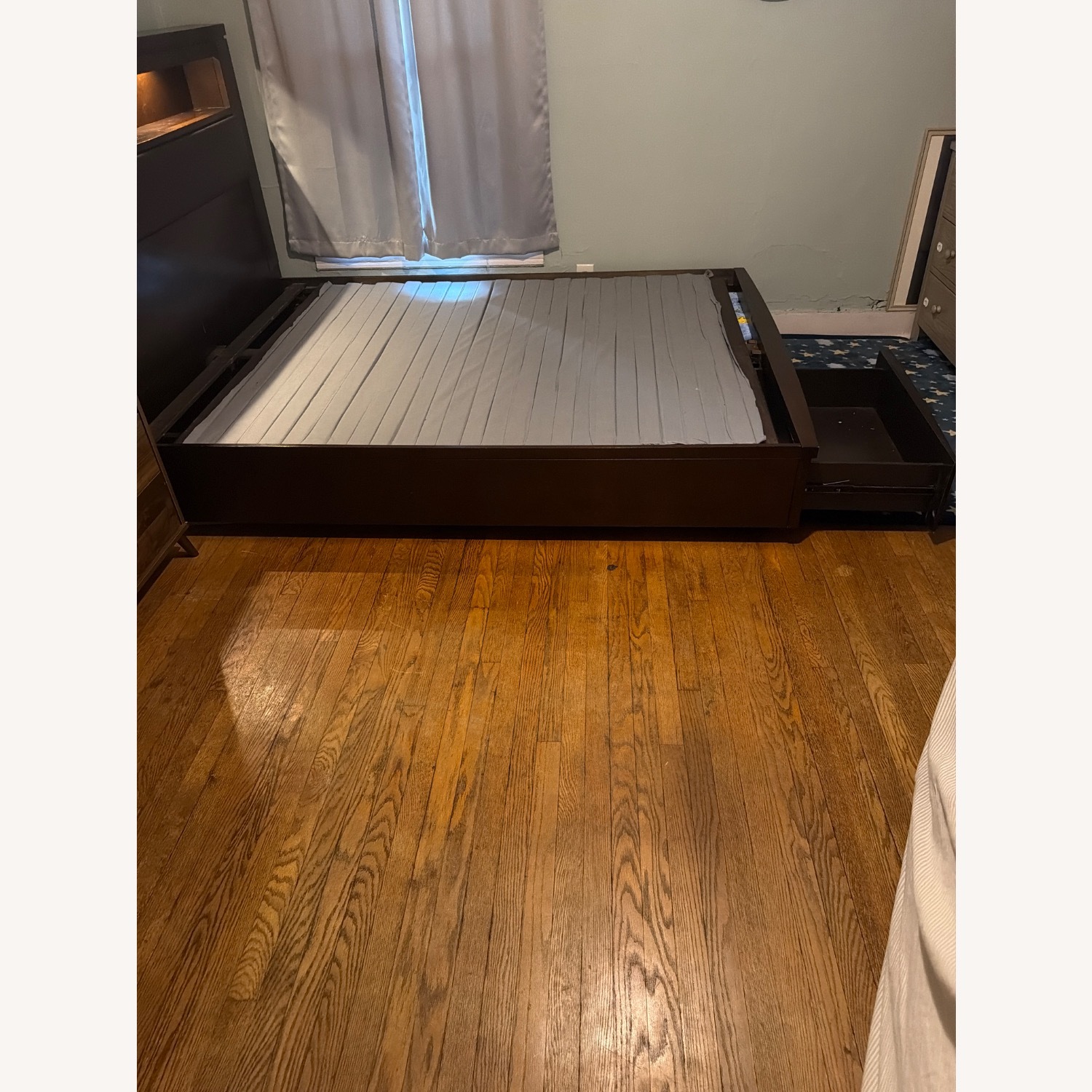 Raymour & Flanigan Richardson Dark Brown Wood Queen Bed - image-2