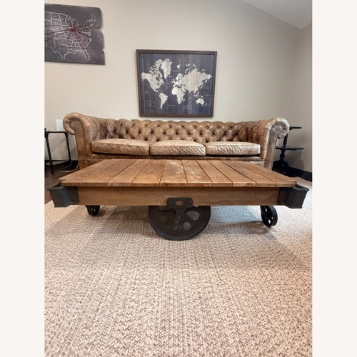 Used Arhaus Light Brown Wood Coffee Table for sale on AptDeco
