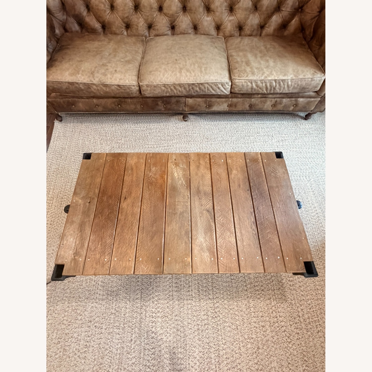 Arhaus Light Brown Wood Coffee Table - image-3