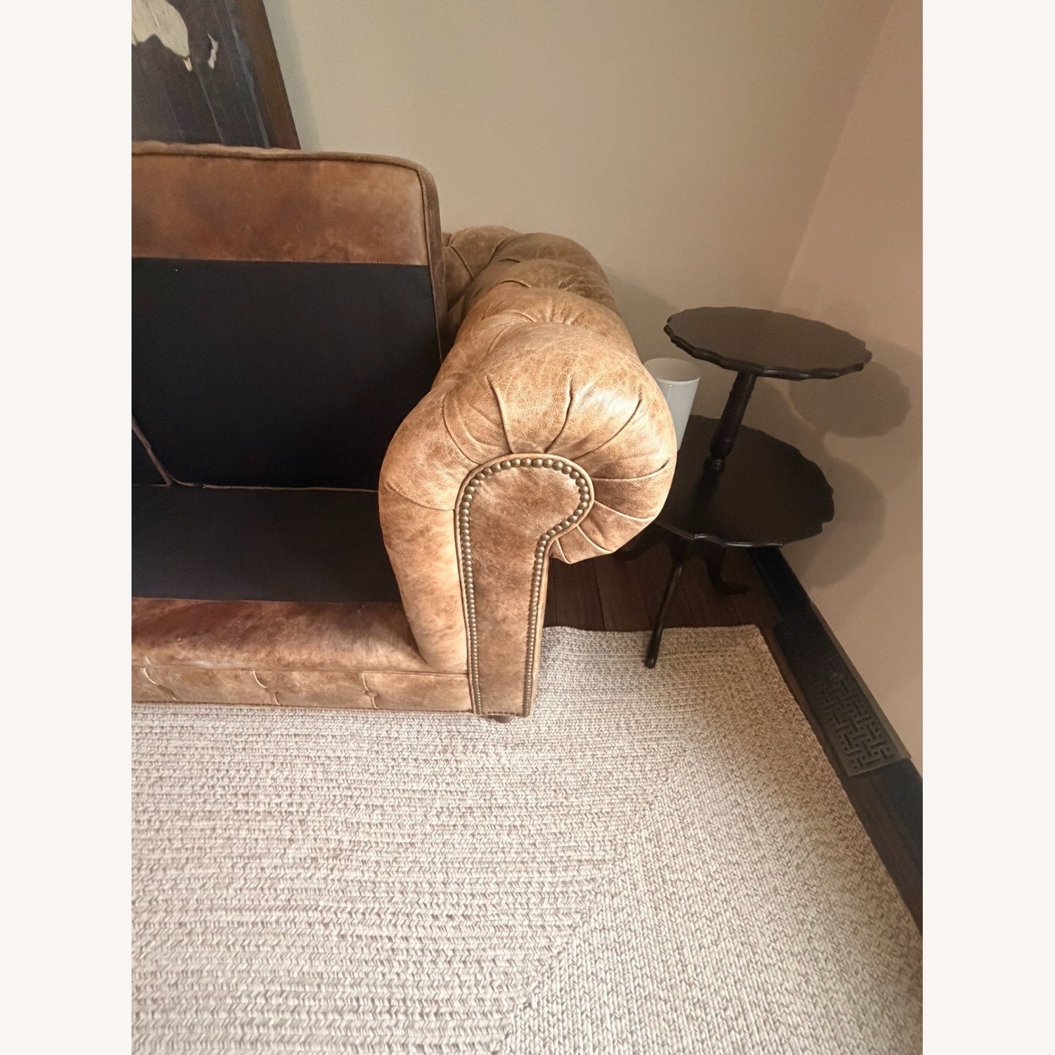 Arhaus Light Brown Leather 3+ Seater Sofa - image-4