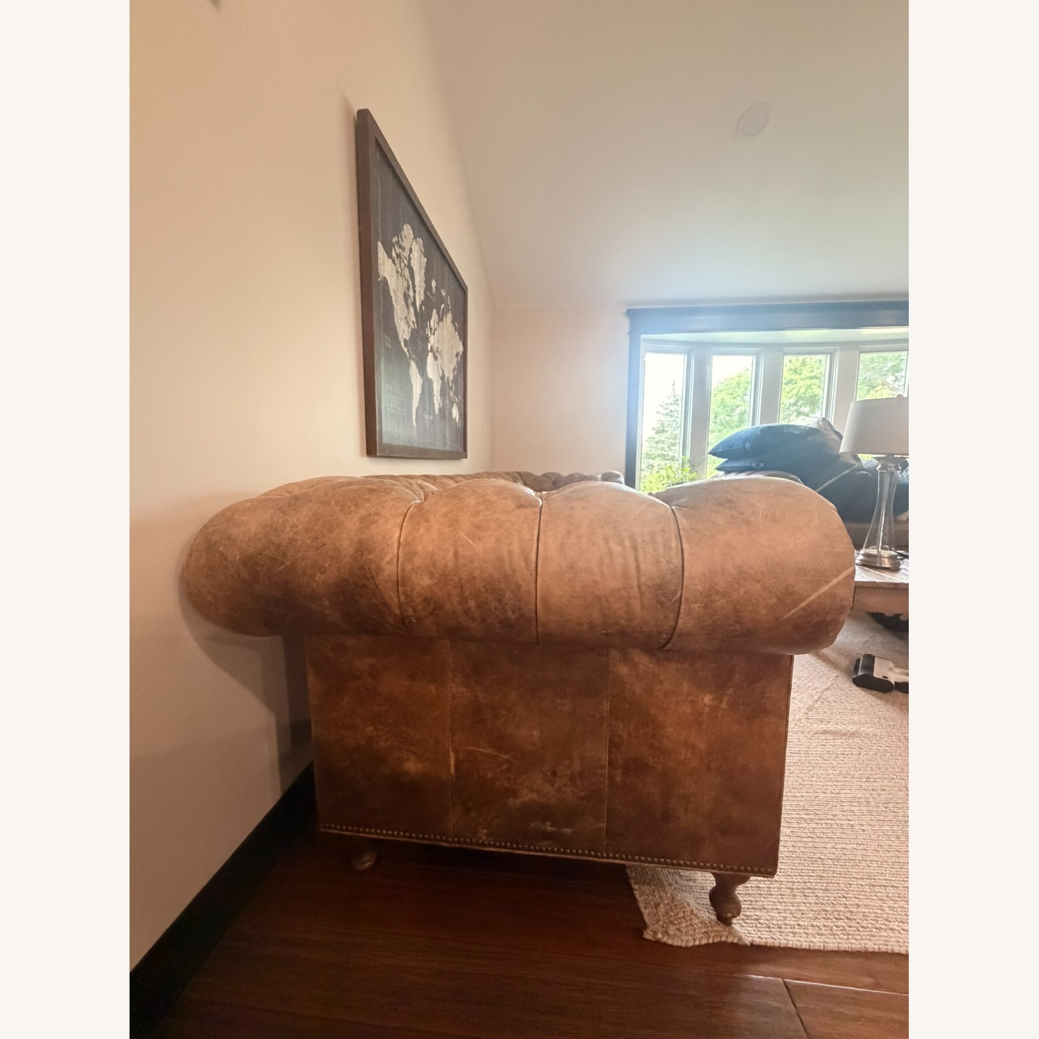Arhaus Light Brown Leather 3+ Seater Sofa - image-3
