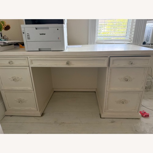 Used White Washed Solid Wood Desk for sale on AptDeco