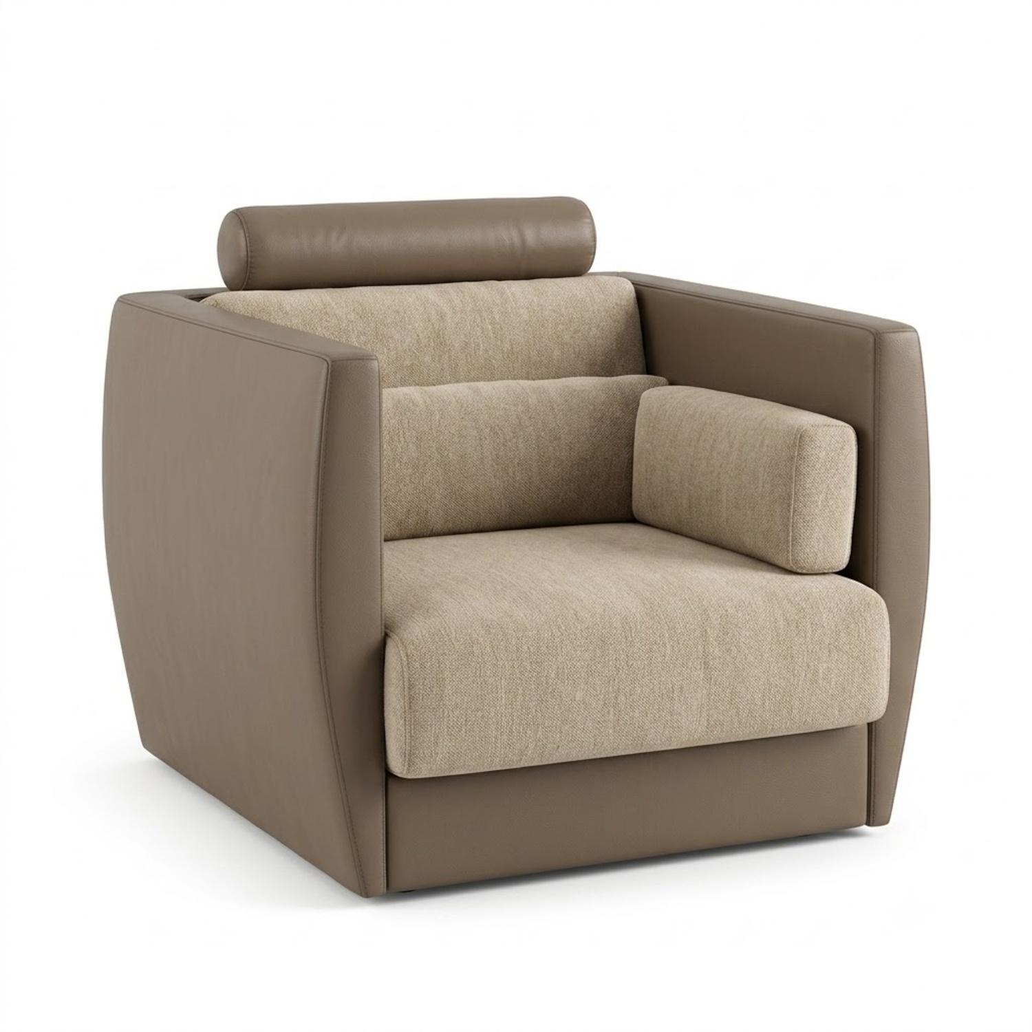 Roche Bobois Light Brown Leather Armchair - image-5