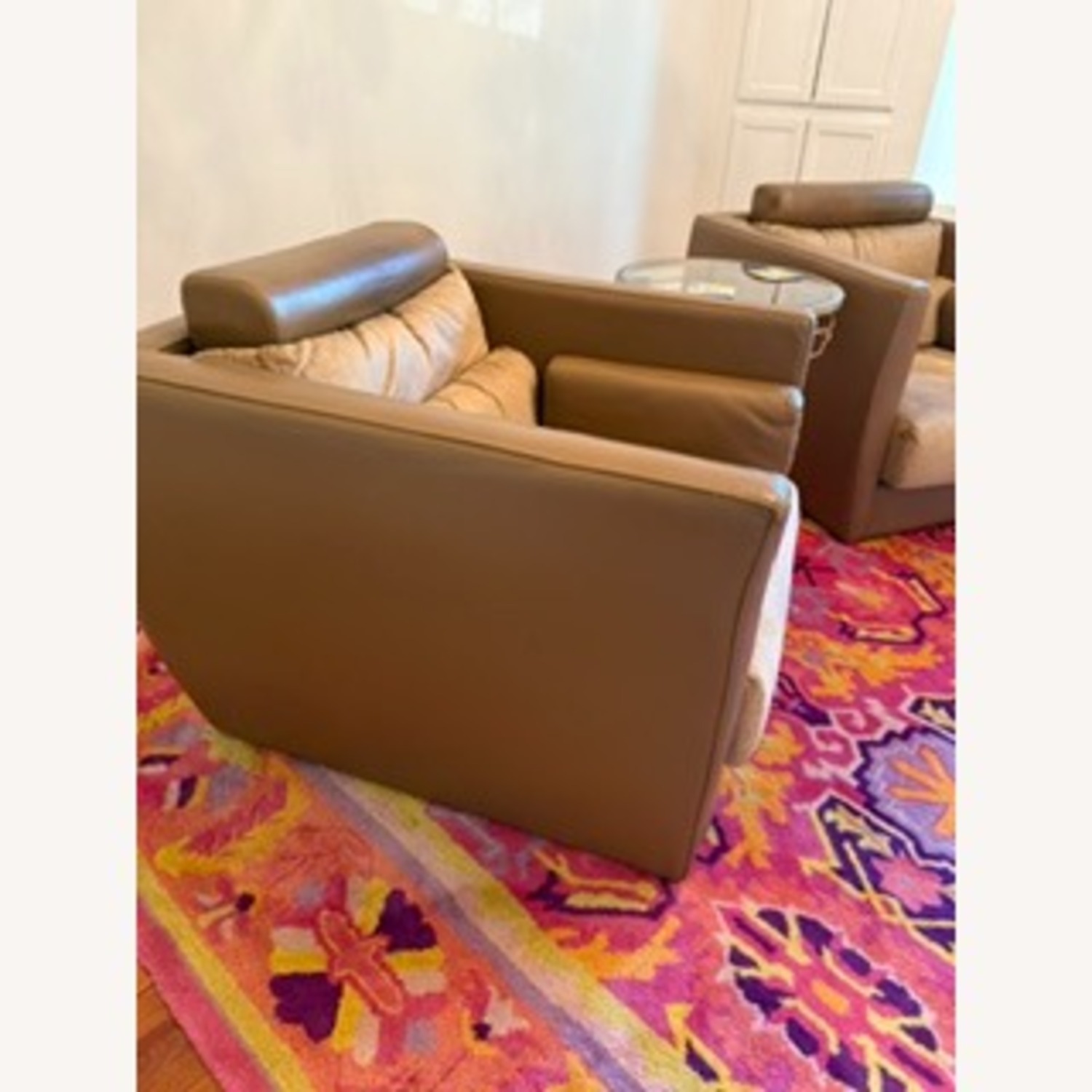 Roche Bobois Light Brown Leather Armchair - image-2