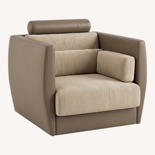 Used Roche Bobois Light Brown Leather Armchair for sale on AptDeco