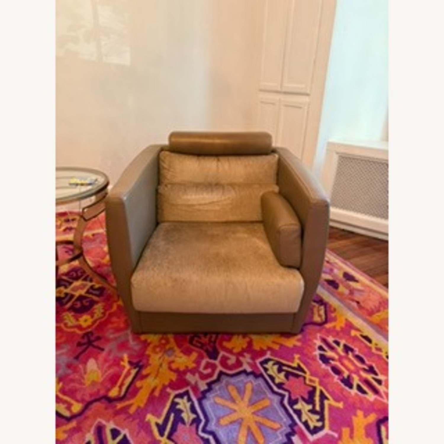 Roche Bobois Light Brown Leather Armchair - image-3