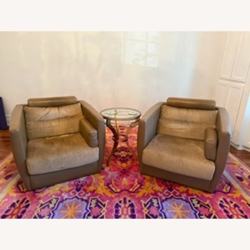 Used Roche Bobois Light Brown Leather Armchair for sale on AptDeco