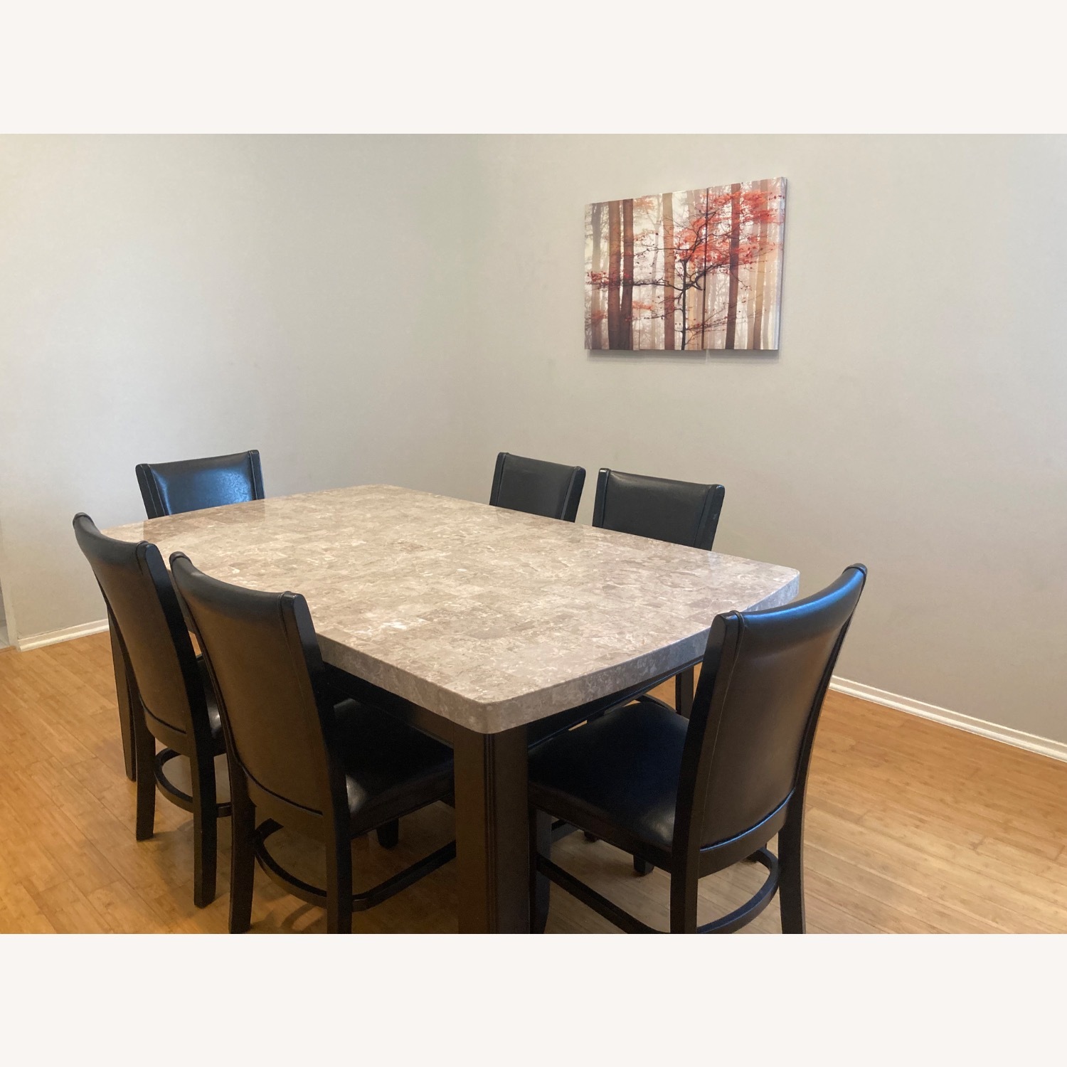 Havertys Whitney Stone Dining table with Chairs - image-3