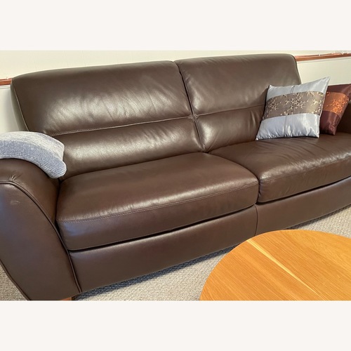 Used Dark Brown Natuzzi Leather Couch for sale on AptDeco
