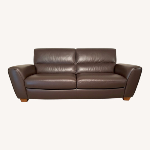 Used Dark Brown Natuzzi Leather Couch for sale on AptDeco
