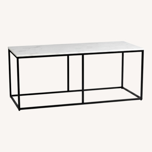 Used Pottery Barn Delaney Marble Coffee Table for sale on AptDeco
