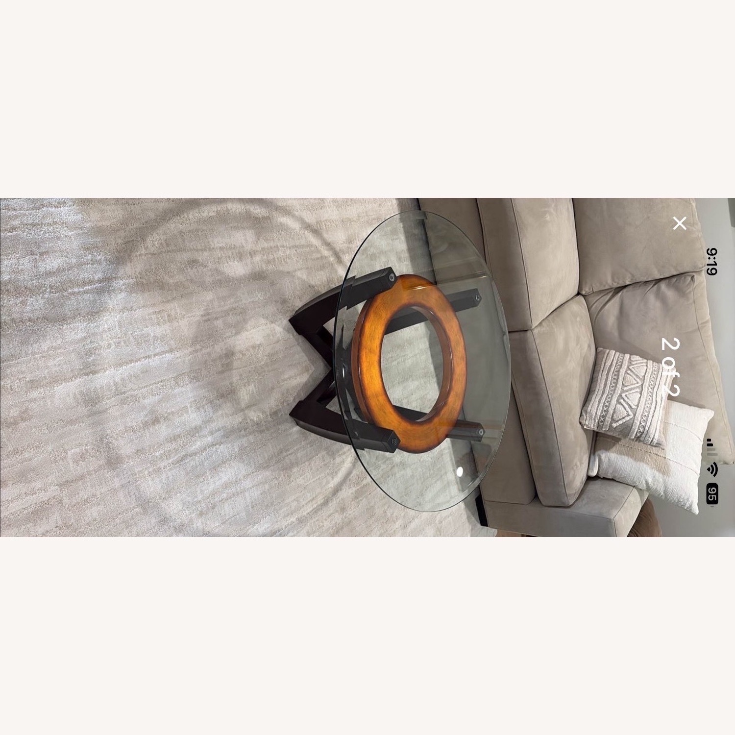 Glass Wood Coffee Table - image-3
