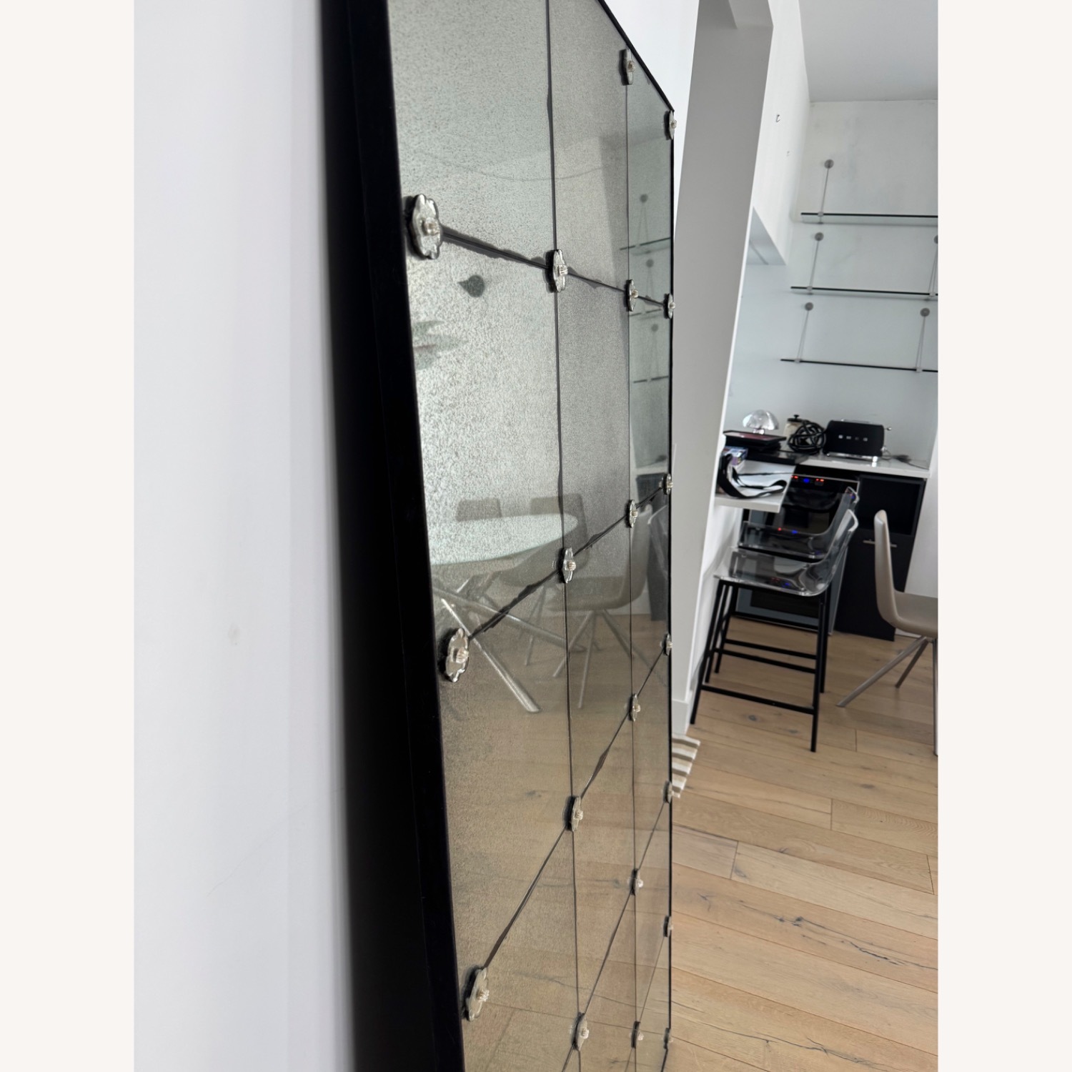 Belle Epoque Antiqued Panel Mirror - image-2