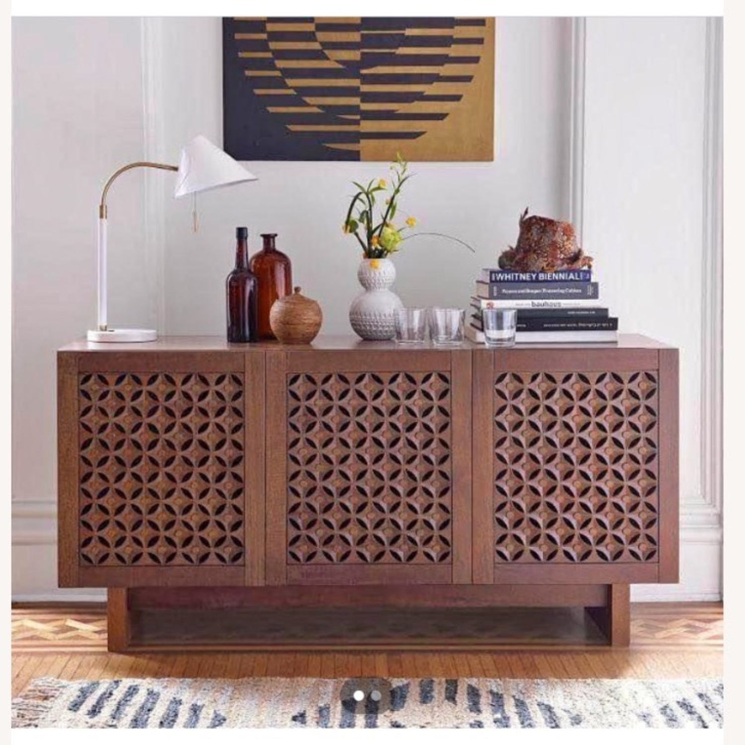 West Elm Carved Wood Media Console - image-3