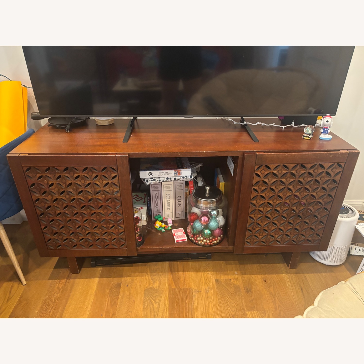 West Elm Carved Wood Media Console - image-6