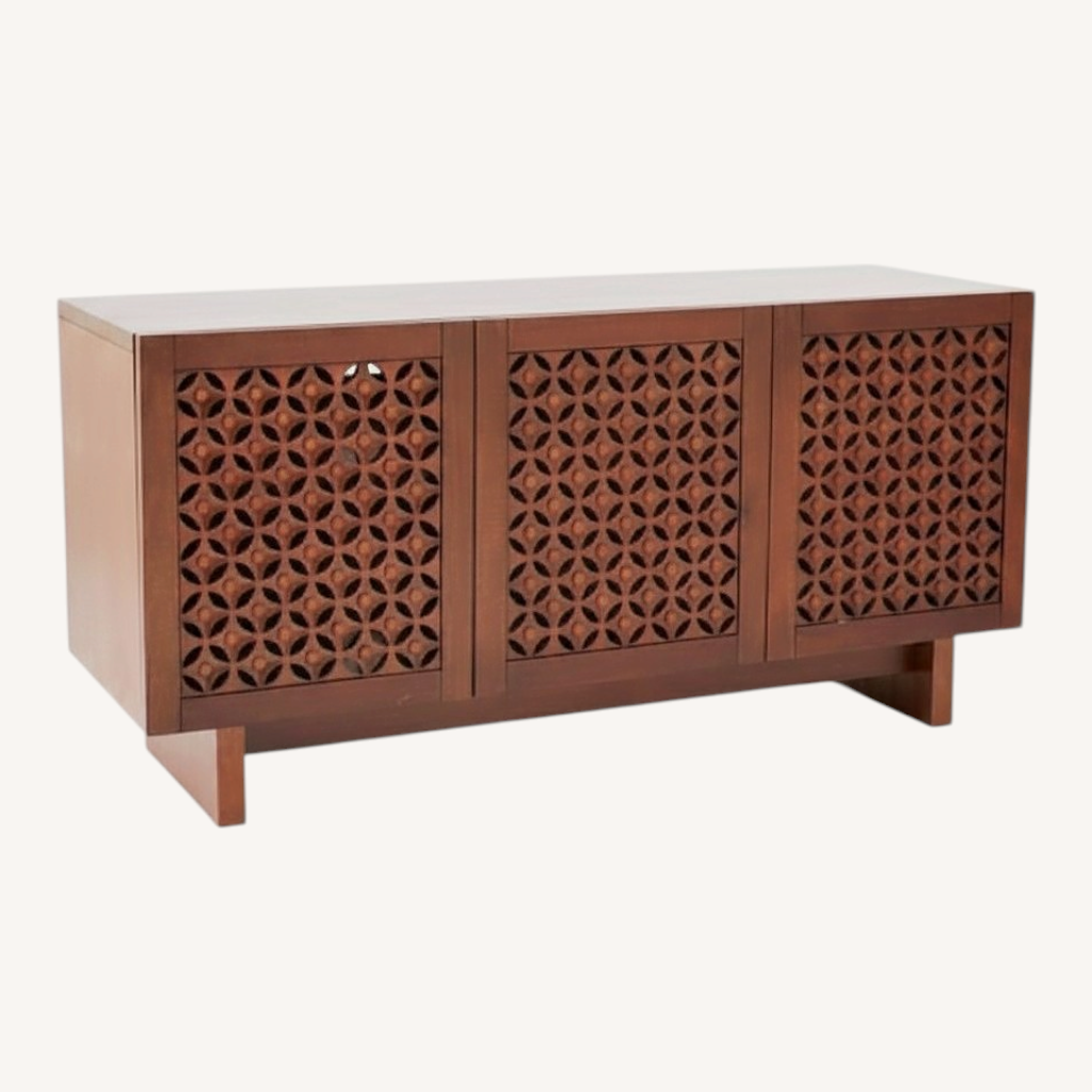 Image of West Elm Carved Wood Media Console