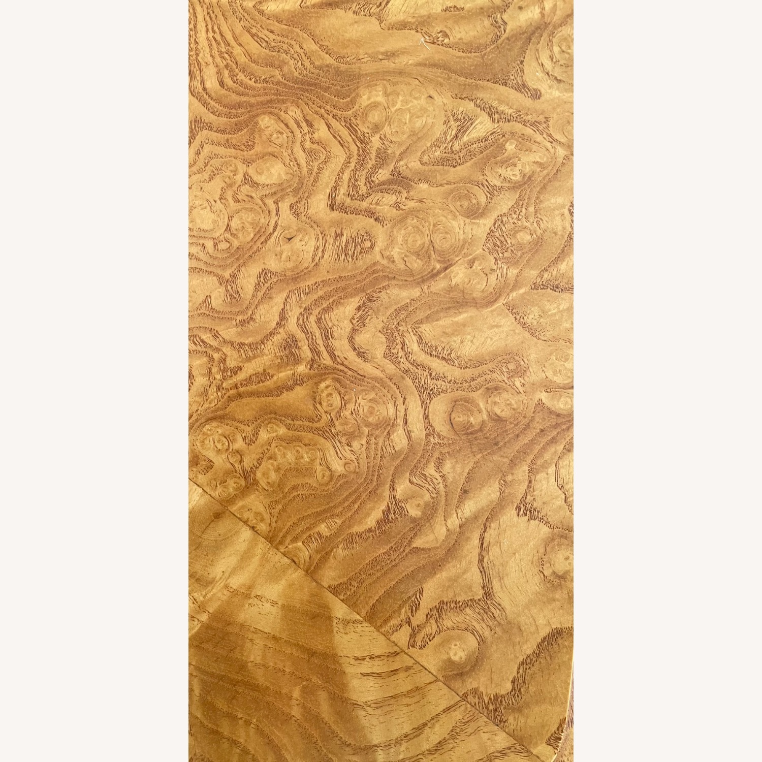 Light Brown Burled Wood and Glass Dining Set - image-3