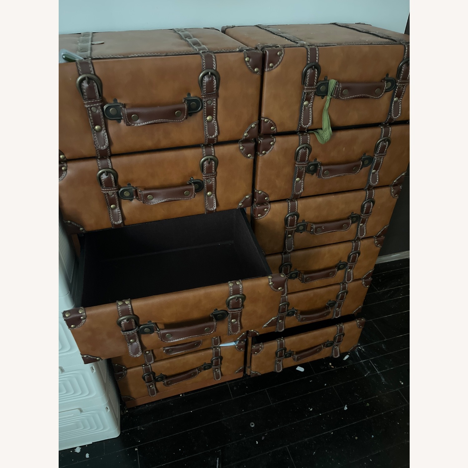 Vintage/Antique Dark Brown Leather Dresser - image-4