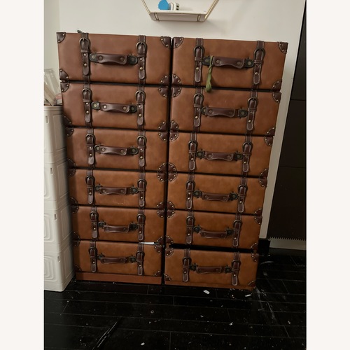 Used Vintage/Antique Dark Brown Leather Dresser for sale on AptDeco