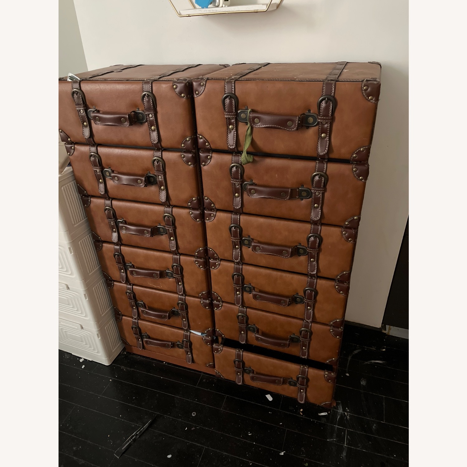 Vintage/Antique Dark Brown Leather Dresser - image-2