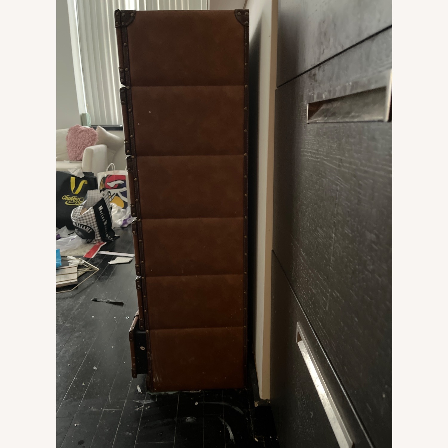 Vintage/Antique Dark Brown Leather Dresser - image-3