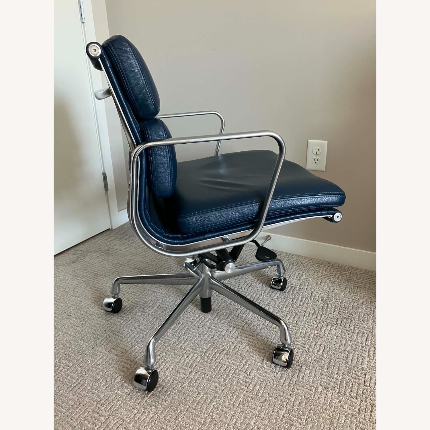 Herman Miller Blue Leather Soft Pad Chair - image-2