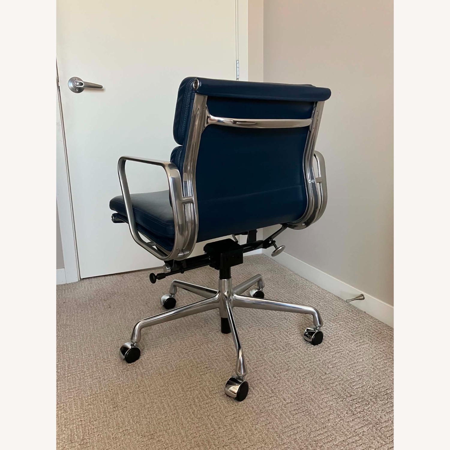 Herman Miller Blue Leather Soft Pad Chair - image-5