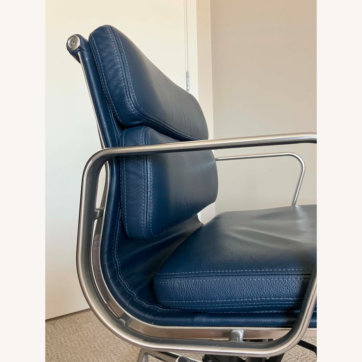 Herman Miller Blue Leather Soft Pad Chair - image-3