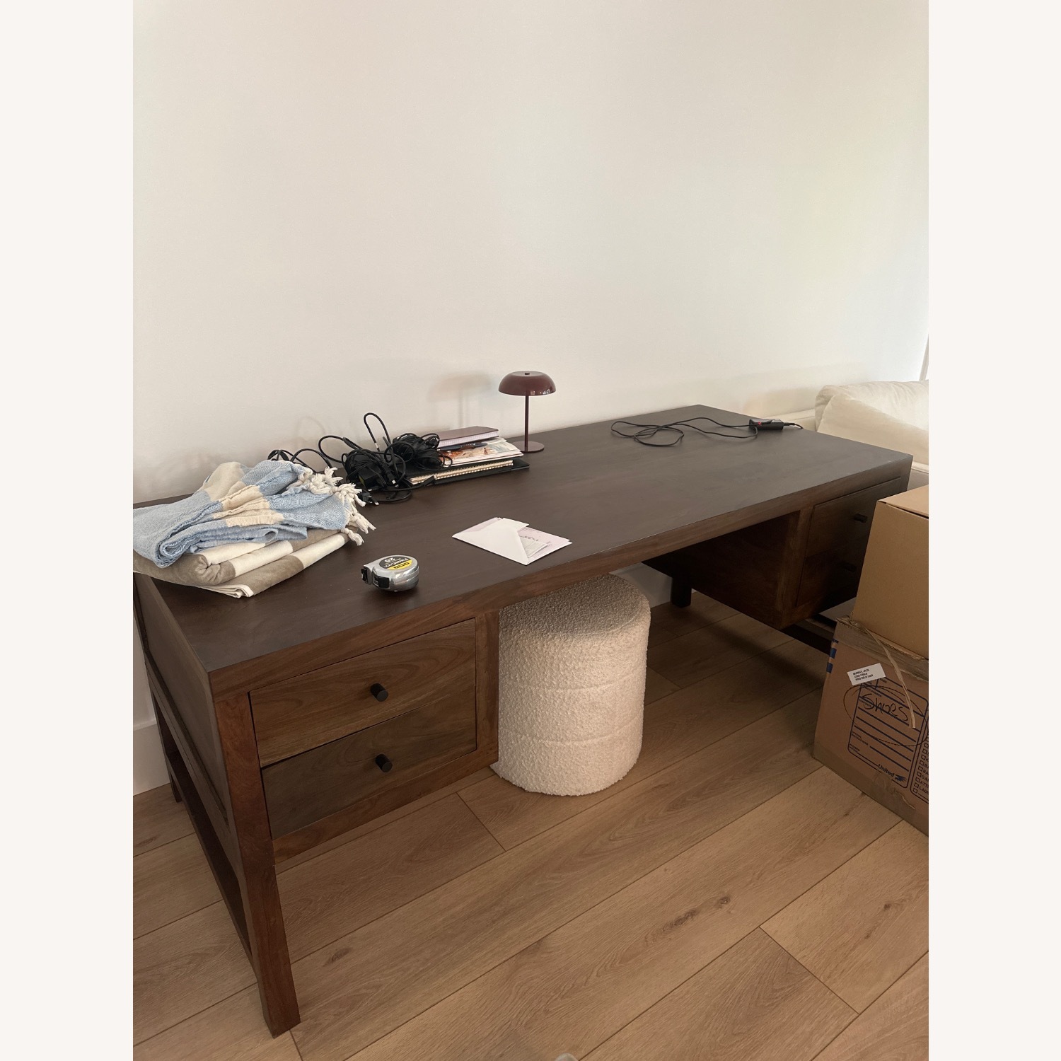 Perigold Dark Brown Wood Desk - image-4