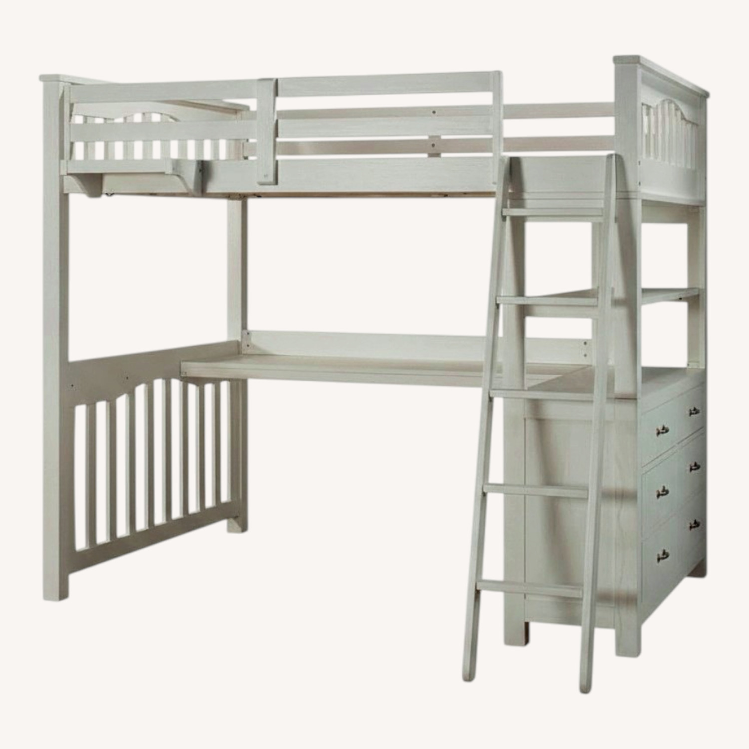Hillsdale Loft-Style White Wood Bunk Bed - image-0