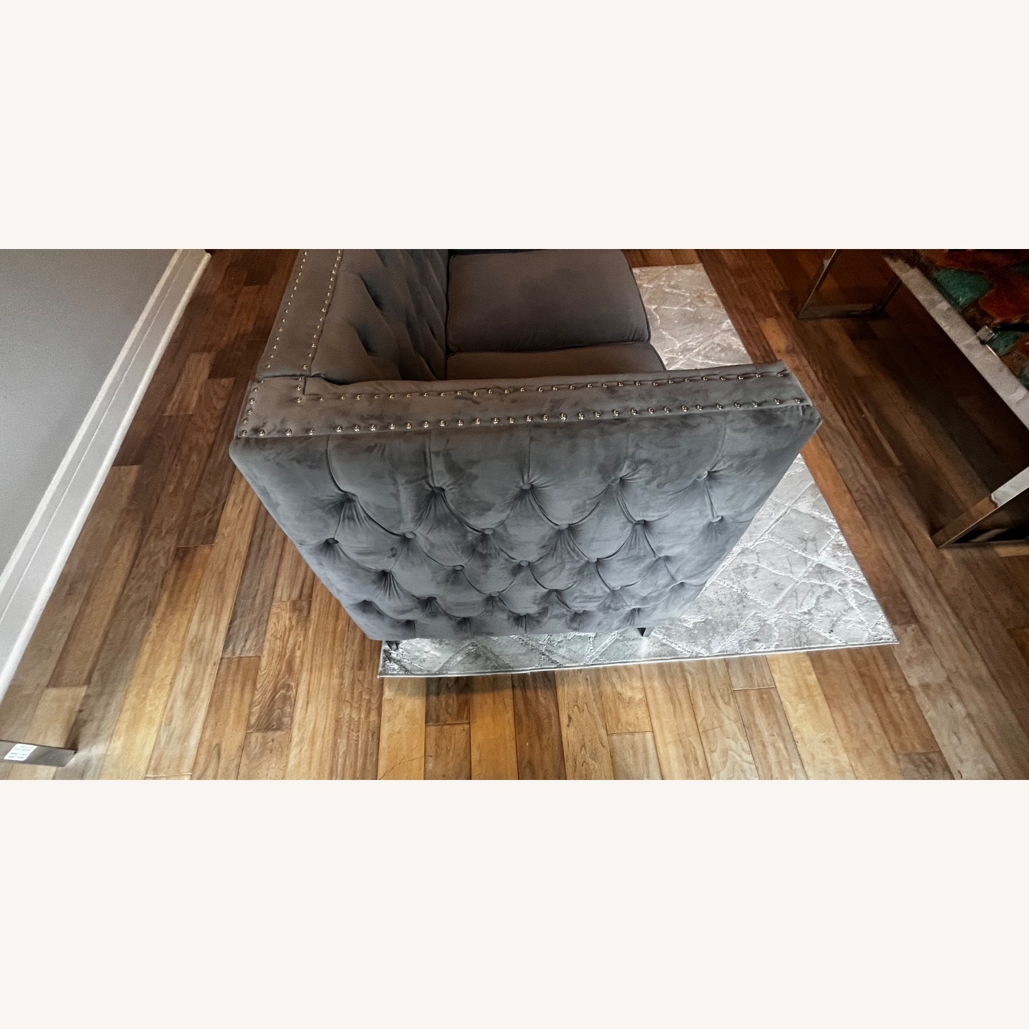 Amazon Gray Velvet 3 Seat Sofa - image-10