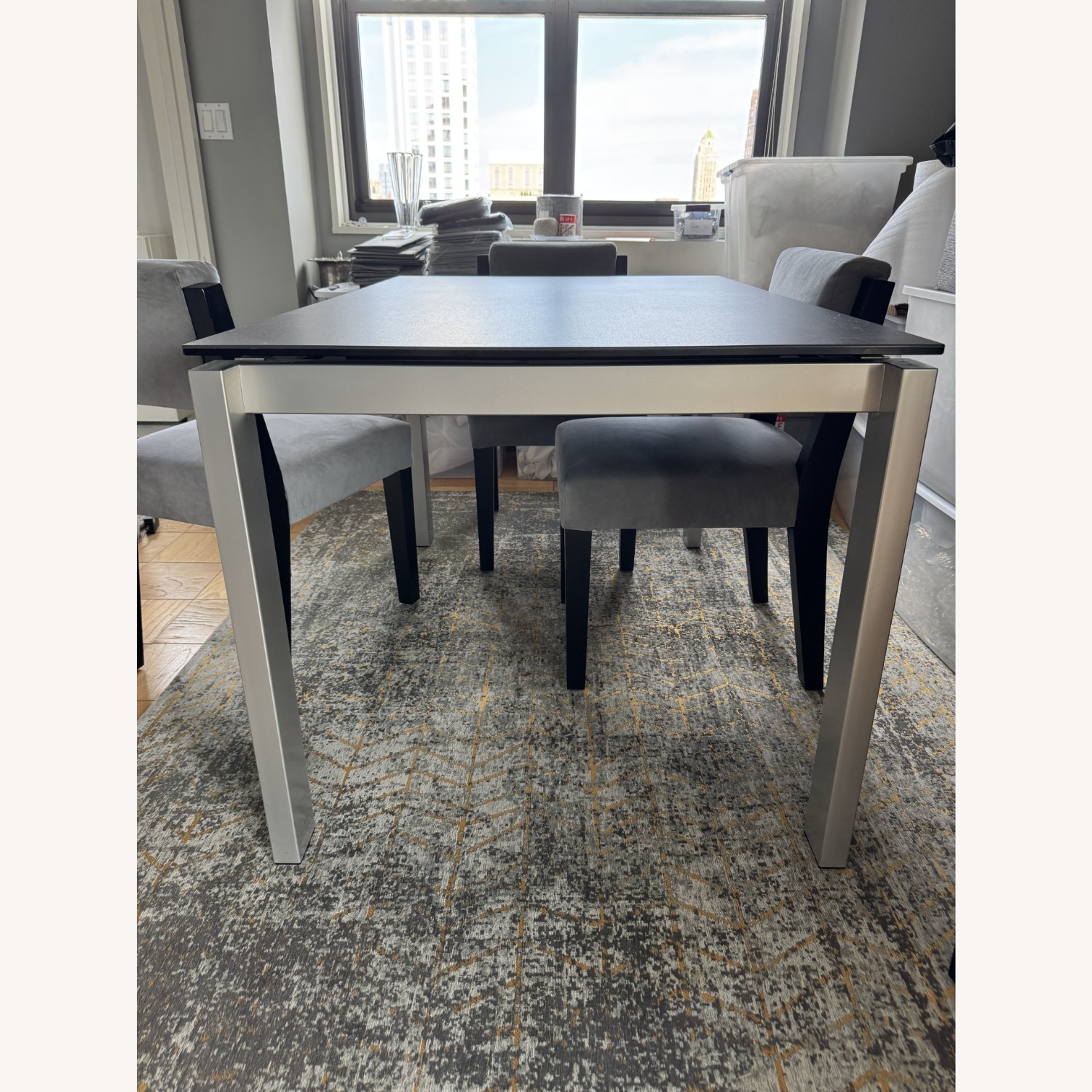 Jensen Lewis Black Ceramic Expandable Dining Table - image-1