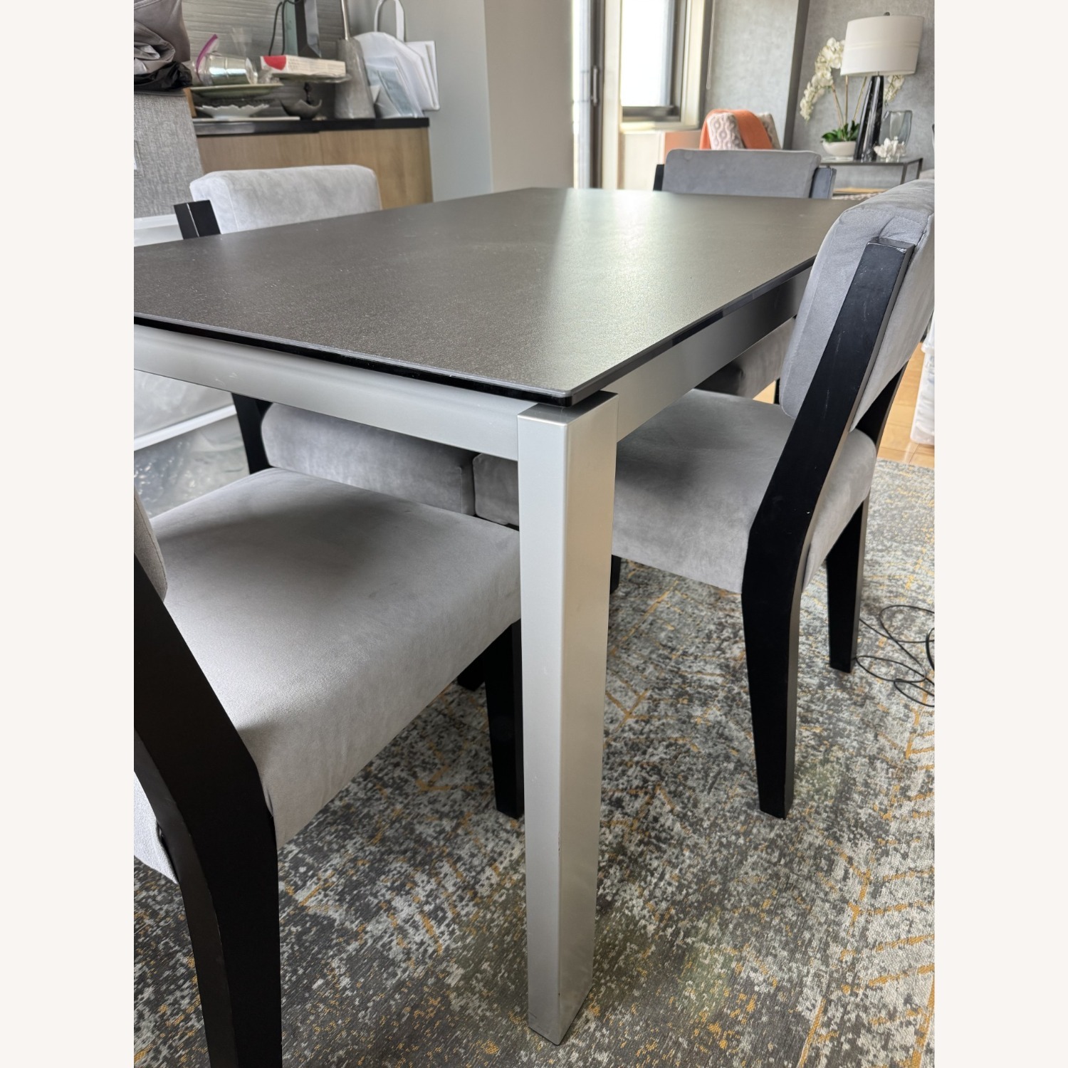 Jensen Lewis Black Ceramic Expandable Dining Table - image-2