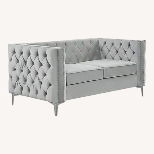 Used Amazon Dark Gray Velvet Loveseat for sale on AptDeco