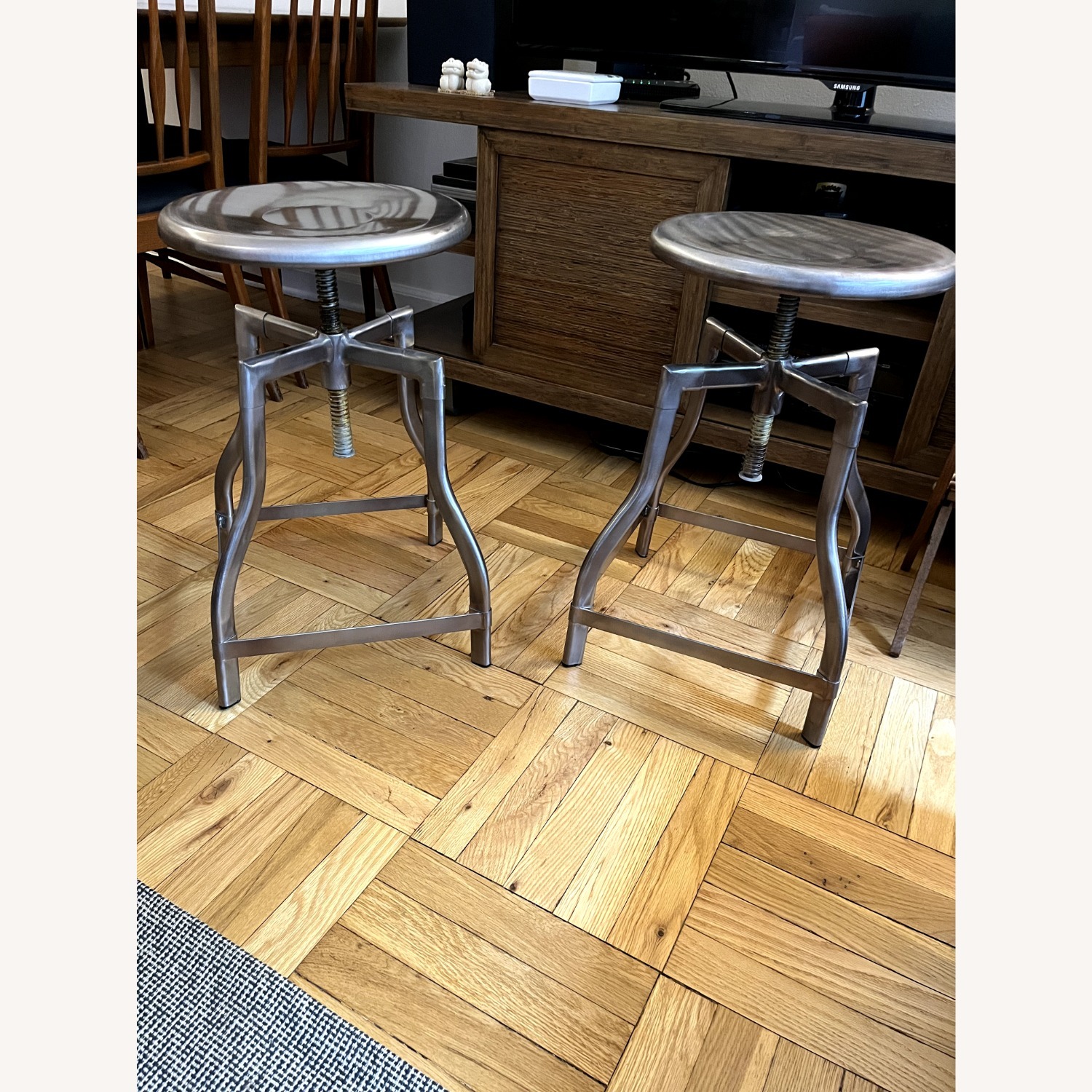Industry West Machinist Dark Gray Metal Stools - image-3