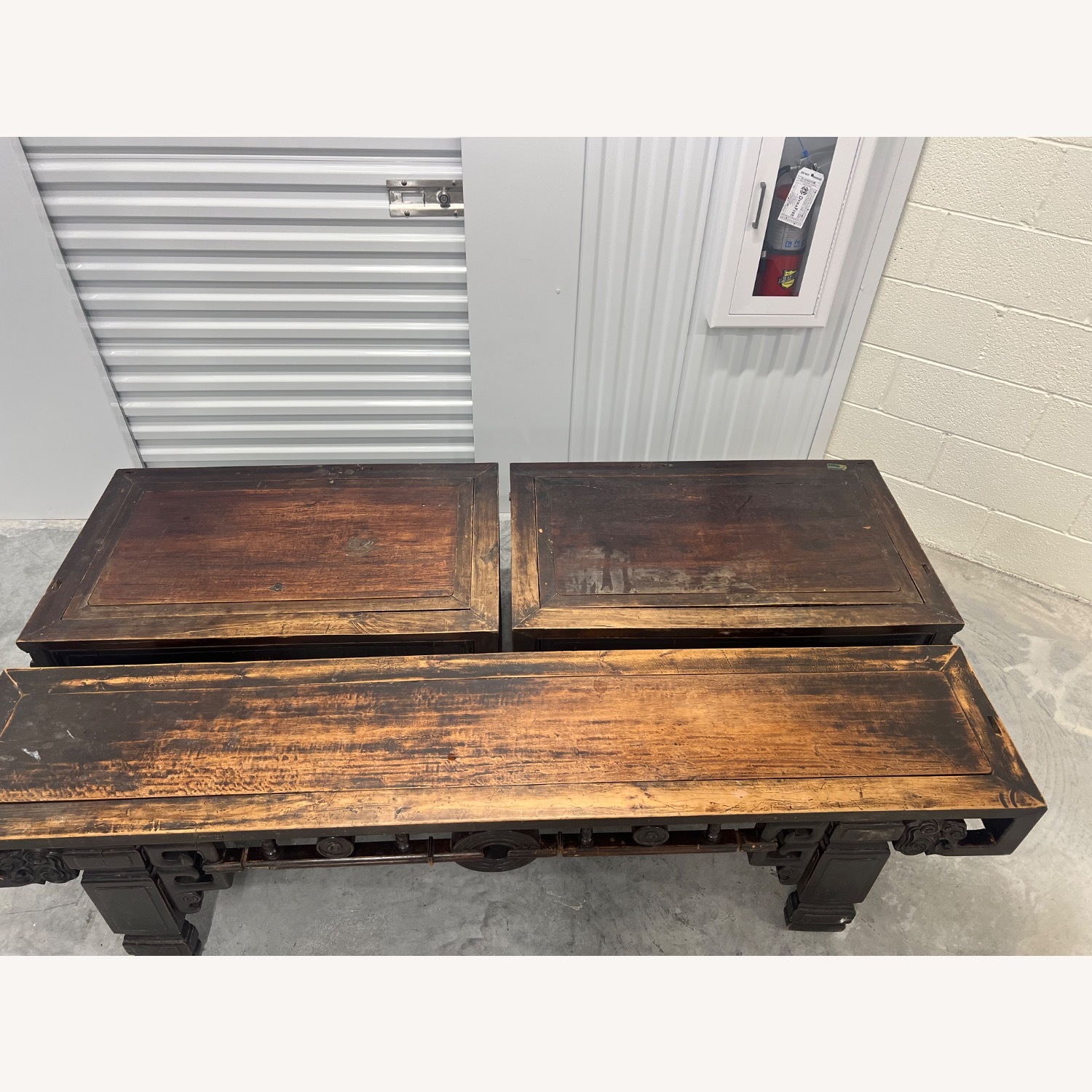 Vintage/Antique Dark Brown Wood Loveseat - image-5