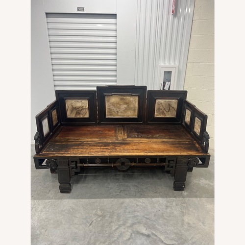 Used Vintage/Antique Dark Brown Wood Loveseat for sale on AptDeco