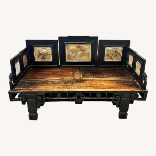 Used Vintage/Antique Dark Brown Wood Loveseat for sale on AptDeco