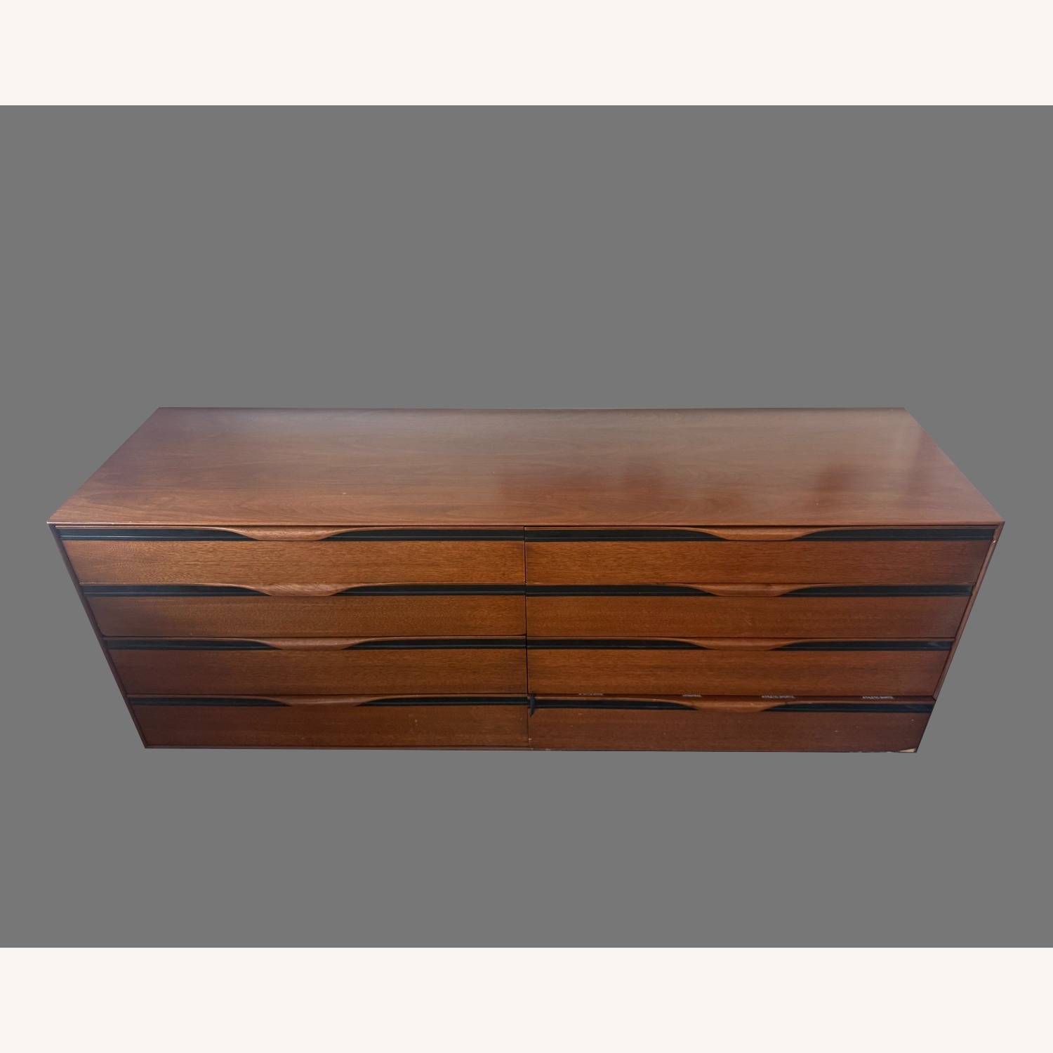 John Kapel Antique Dark Brown Wood Dresser - image-2