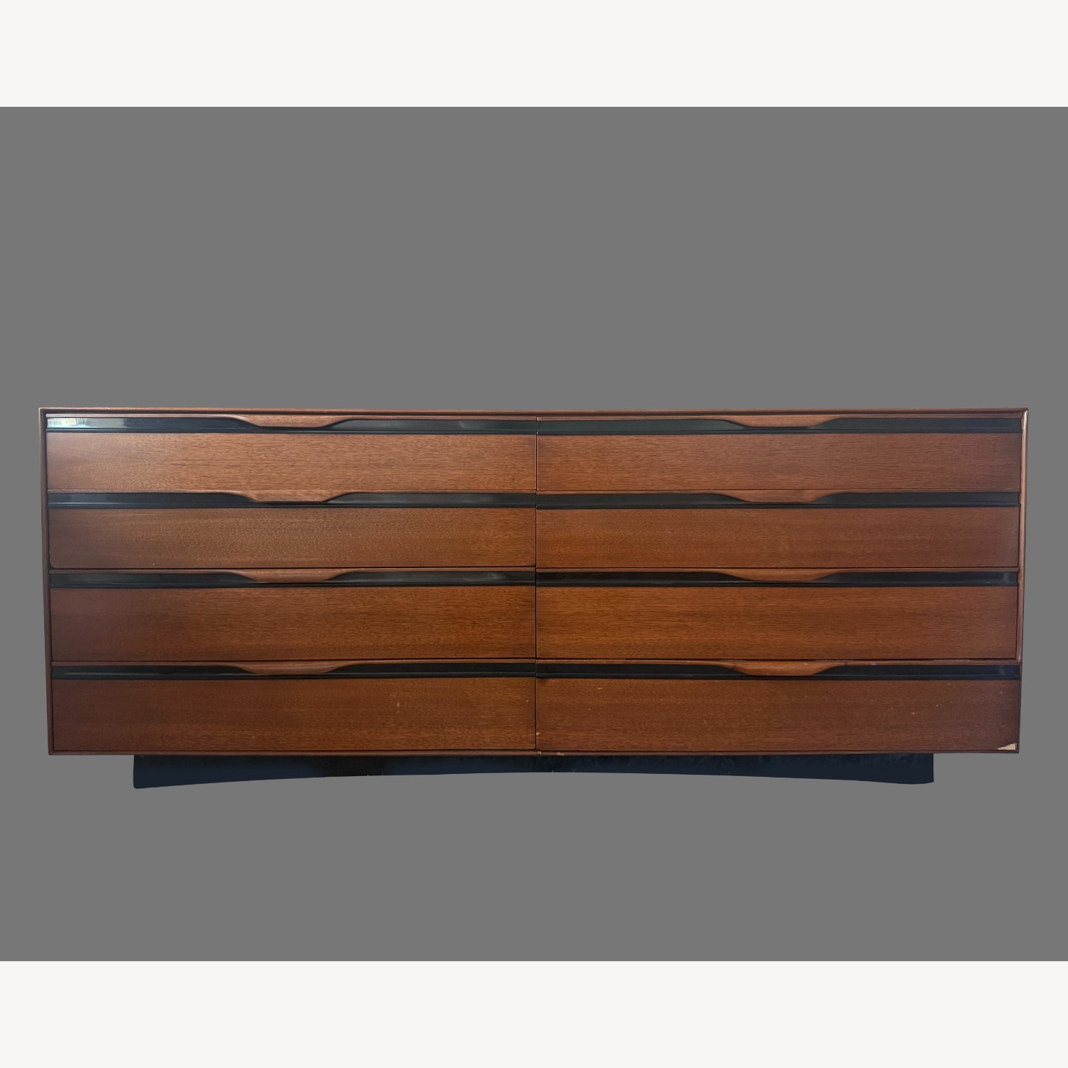 John Kapel Antique Dark Brown Wood Dresser - image-1
