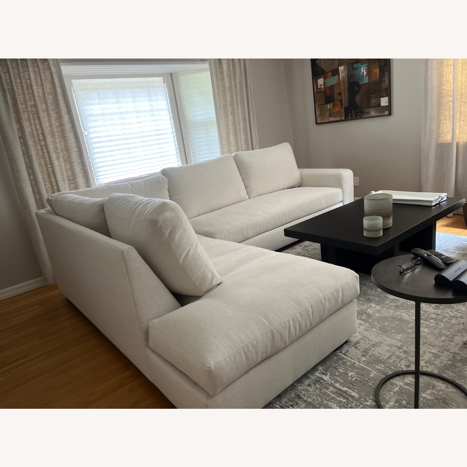 Pottery Barn Chenille Fabric 2 Piece Sectional - image-2
