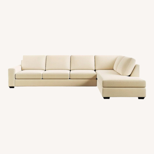 Used Pottery Barn Chenille Fabric 2 Piece Sectional for sale on AptDeco
