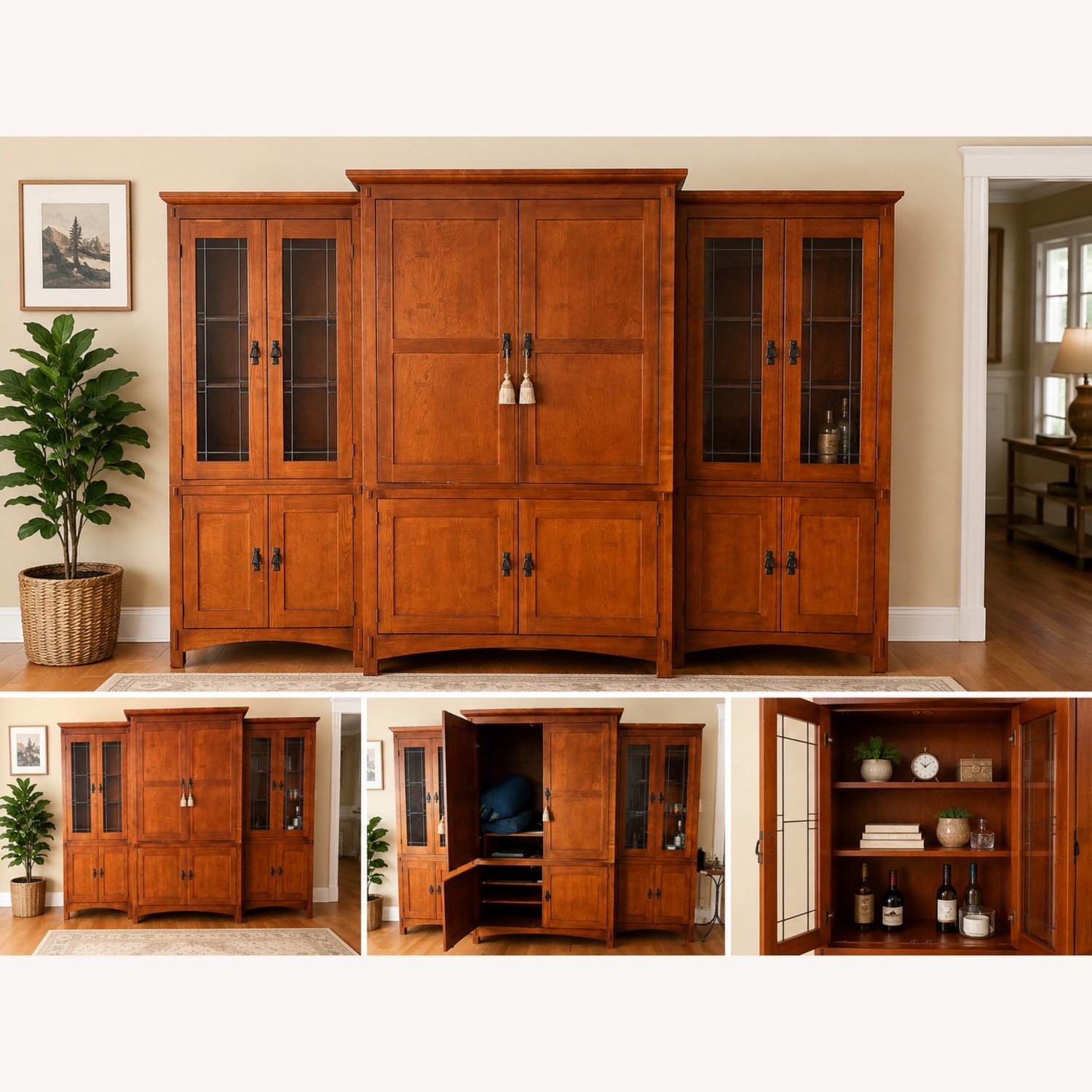 Solid Wood Mission Style Entertainment Center - image-2