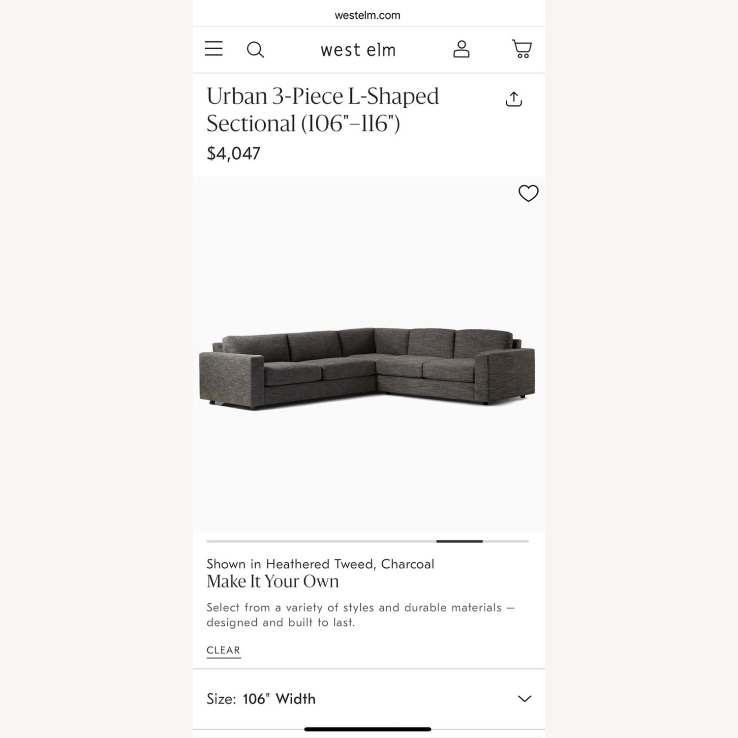 West Elm Urban 3-Piece L-Shaped Sectional Couch - image-4