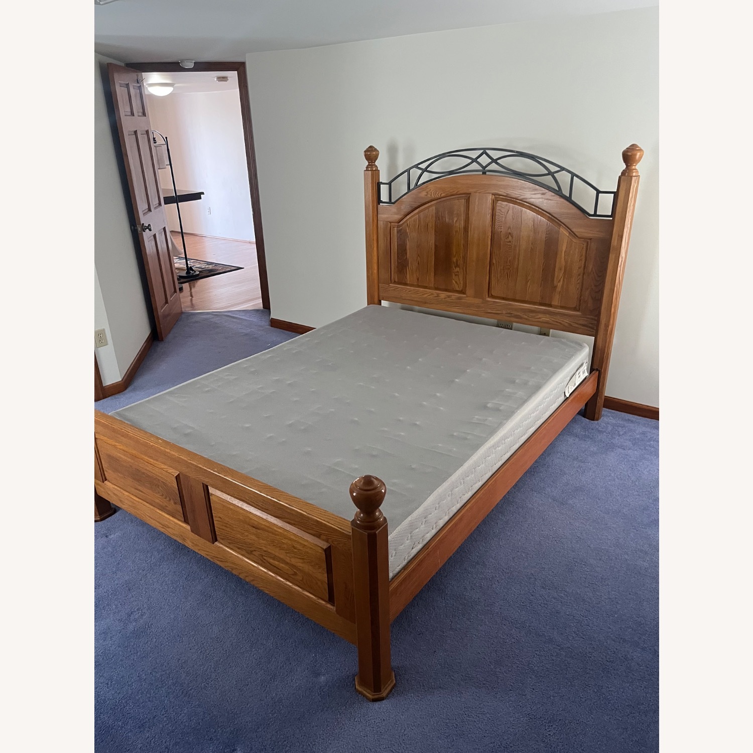 Natural Wood Full Bed - image-2