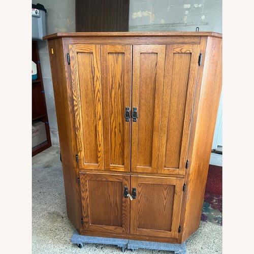 Used Simply Amish Natural Wood Media Storage for sale on AptDeco