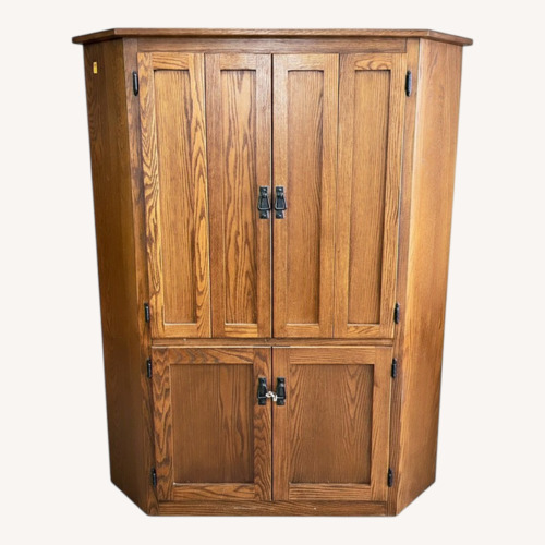 Used Simply Amish Natural Wood Media Storage for sale on AptDeco