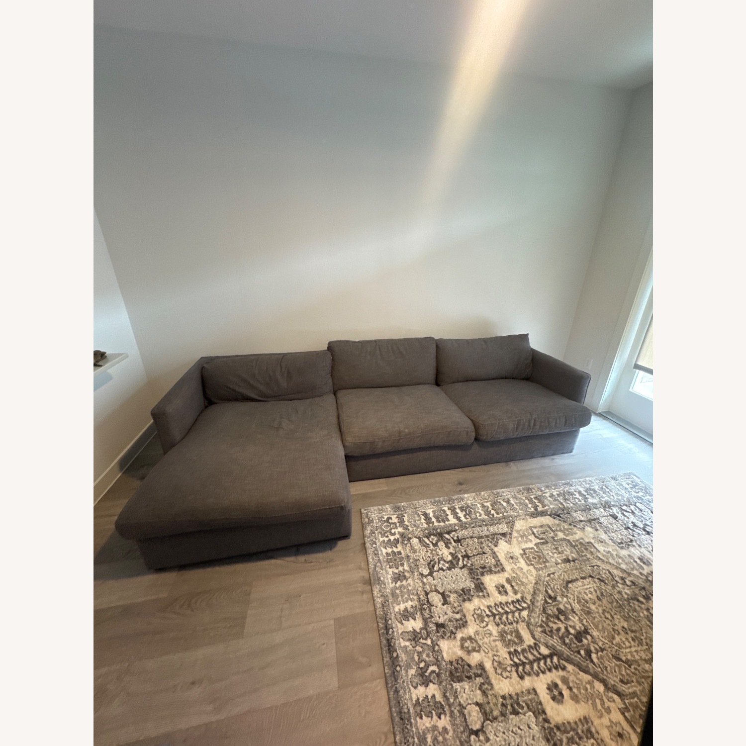 Light Gray Fabric 3+ Piece Sectional - image-2