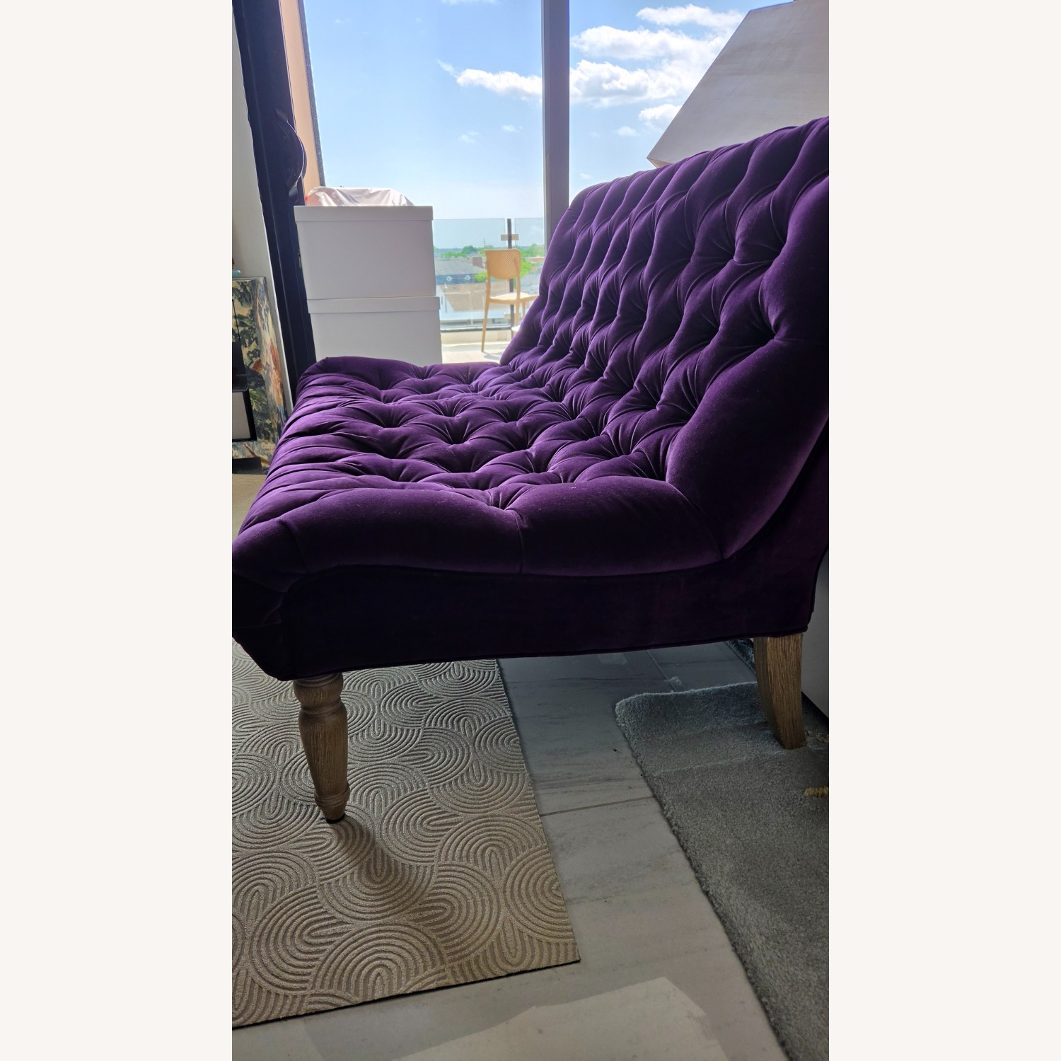 ABC Carpet and Home Velvet Loveseat (Aubergine) - image-1