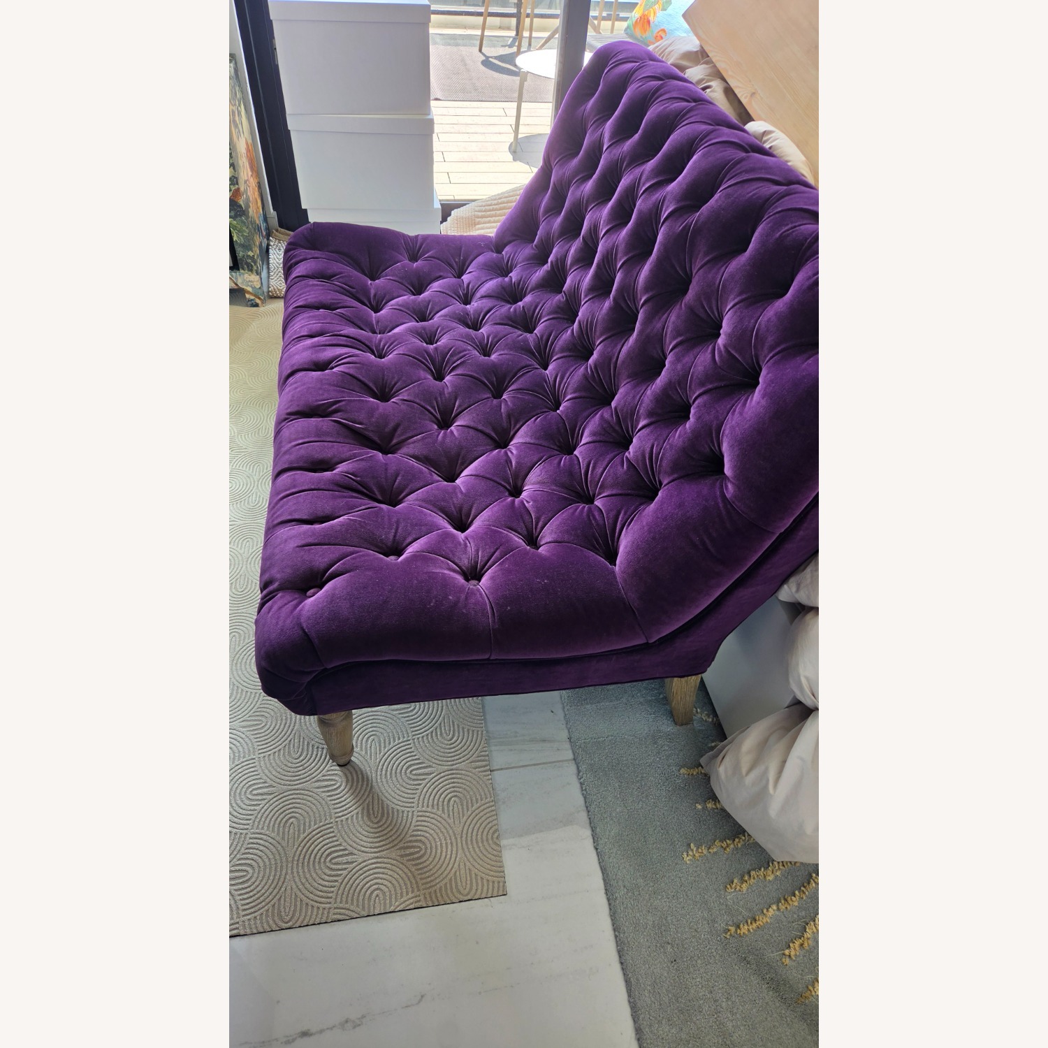ABC Carpet and Home Velvet Loveseat (Aubergine) - image-2